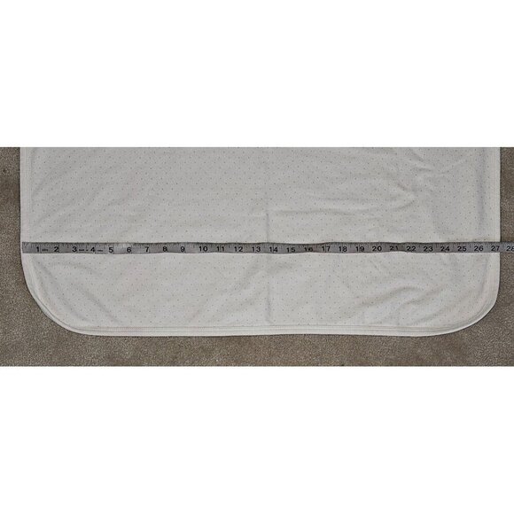 Little Me White Pink Polka Dot Baby Blanket Embroidered Flowers 100% Cotton - Picture 7 of 8